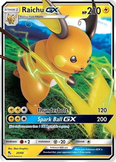Raichu GX - Hidden Fates - 20/68