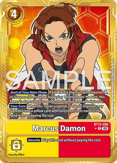 Marcus Damon - BT12-092 (Gold Border) - Advanced Booster Digimon Generation - BT12-092 R