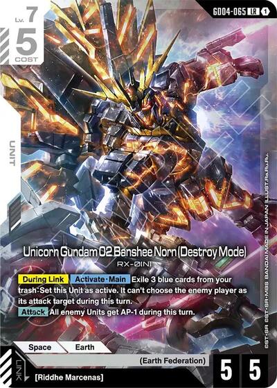 Unicorn Gundam 02 Banshee Norn (Destroy Mode) - Phantom Aria - GD04-065