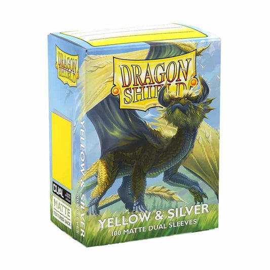 DRAGON SHIELD SLEEVES: MATTE DUAL: YELLOW AND SILVER (100CT)